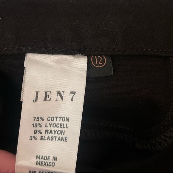 NWT Jen7 by 7 For All Mankind Coated Straight Ankle Jeans in Black Coat Size 12 - Picture 10 of 14